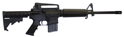 AR 15 heter den civila halvautomatiska varianten av det militära M16 "assault rifle" som användes under skjutningen i Newtown.