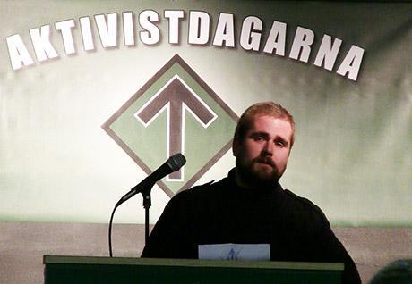 Haakon Forwald talar på Aktivistdagarna.