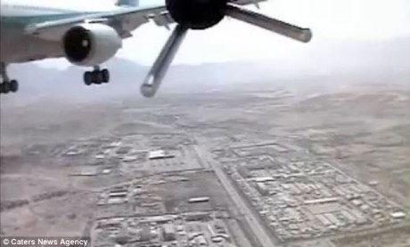 Bilden kommer från drönaren som flyger över Kabul, Afghanistan