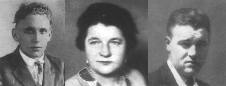 Martyrerna i Altona: Peter Büdding, Helene Winkler, Heinrich Koch.