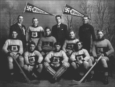 Hakkors, denna uråldriga ariska symbol för lycka och framgång, var inte helt ovanlig inom den kanadensiska sportvärlden. Symbolerna och namnbruket återfanns bland annat hos ishockeylagen The Windsor Swastikas och Fernie Swastikas, vilka grundades decennier innan ”Swastika Club”.
