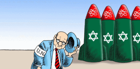 israel-cartoon-iran-drone-un-turing-a-blind-eye-on-dimona - Kopia