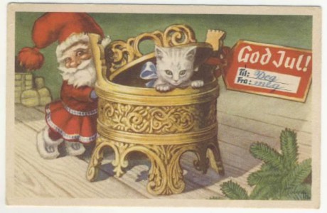 harald-damsleth-god-jul-nisse-og-katt