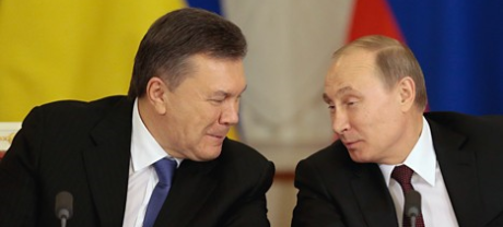 Viktor Janukovytj och Vladimir Putin.