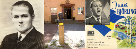 Jüssi Björlings livsgärning är inte bortglömd. I mitten syns Björlings byst utanför museet i Borlänge som är tillägnat honom. 