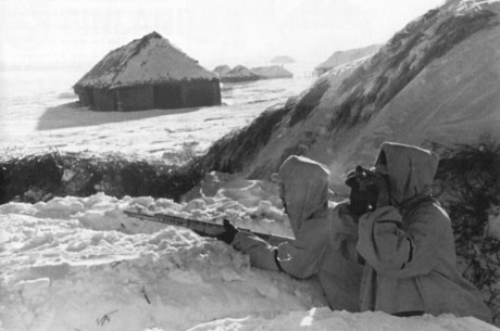 Soldater i Den Norske Legion vid Leningrad.
