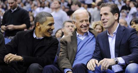 Barack Obama, Joseph Biden och Hunter Biden.
