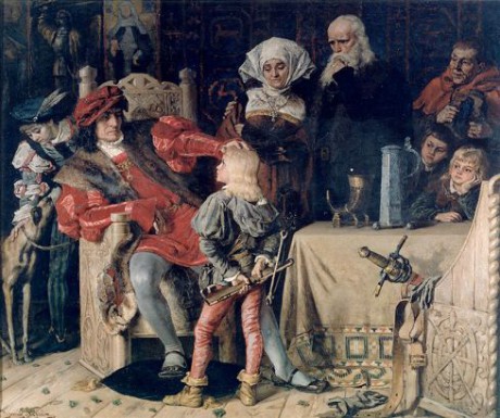 Gustav Vasa som barn inför kung Hans.