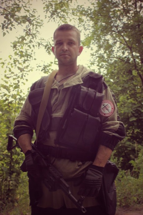 Pyotr Barkashov, augusti 2014, östra Ukraina.