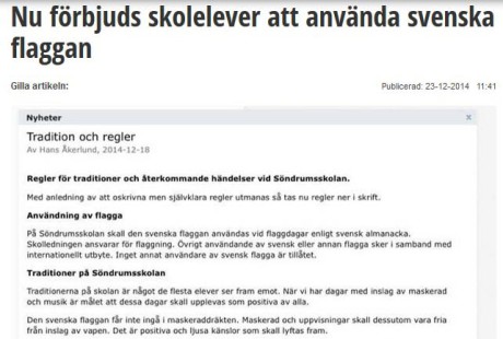 Skärmdump från Nyheter idag. Klicka för större bild.