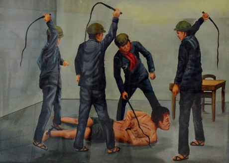 Illustration av tortyr i fängelset S21.