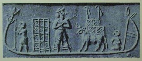 Lertavla föreställande Ziusudra från Sumer ca. 3000 f.Kr.