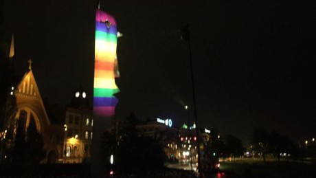 Pridebelysningen i Halmstad.